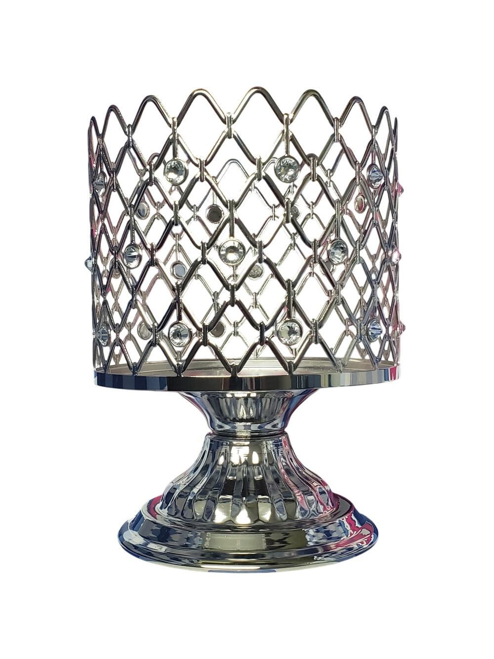 BBW Silver Wired Gems Large 3 Wick Candle Holder